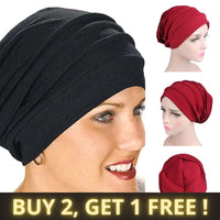 Long Hair Bun Accommodating Cotton Hijab Under Cap – Soft Headscarf for Women (9 Colors)