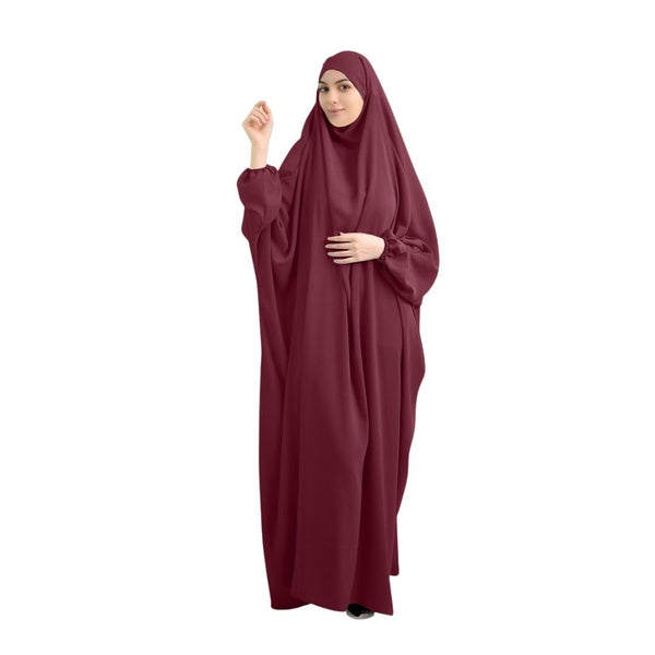 Women's 1 Piece Prayer Abaya Hijab – Modest Dress (Free Size, 8 Colors)