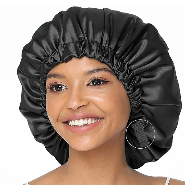 Luxurious Women's Large Satin Bonnet – Adjustable Silky Night Sleeping Cap for Hair Care (11 Colors)