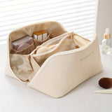 Luxury Makeup Organizer Bag – Durable PU Leather Cosmetic Case with Zipper