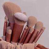 13-Piece Professional Makeup Brush Set - Includes Eye Shadow, Foundation & Blush Brushes with Cosmetic Bag